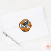 Mierkannen en oranje papaverbloemen 2 ronde sticker (Envelop)
