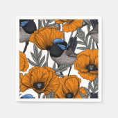 Mierkannen en oranje papaverbloemen 2 servet (Voorkant)