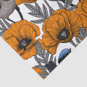 Mierkannen en oranje papaverbloemen 2 tissuepapier (Detail)