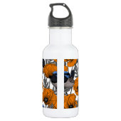 Mierkannen en oranje papaverbloemen 2 waterfles  (Achterkant)