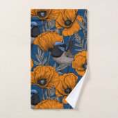 Mierkannen en oranje papaverbloemen bad handdoek (Handdoek)