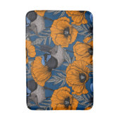 Mierkannen en oranje papaverbloemen badmat (Voorkant Verticaal)