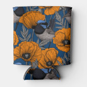 Mierkannen en oranje papaverbloemen blikjeskoeler (Voorkant)