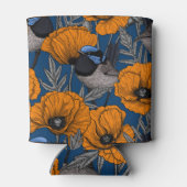 Mierkannen en oranje papaverbloemen blikjeskoeler (Achterkant)