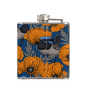 Mierkannen en oranje papaverbloemen heupfles (Achterkant)