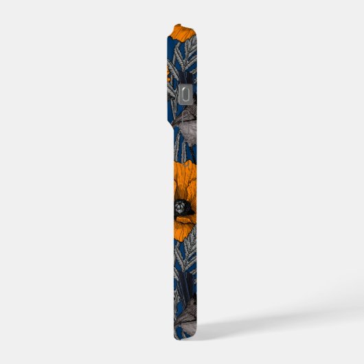 Mierkannen en oranje papaverbloemen iPhone hoesje (Linkerkant)