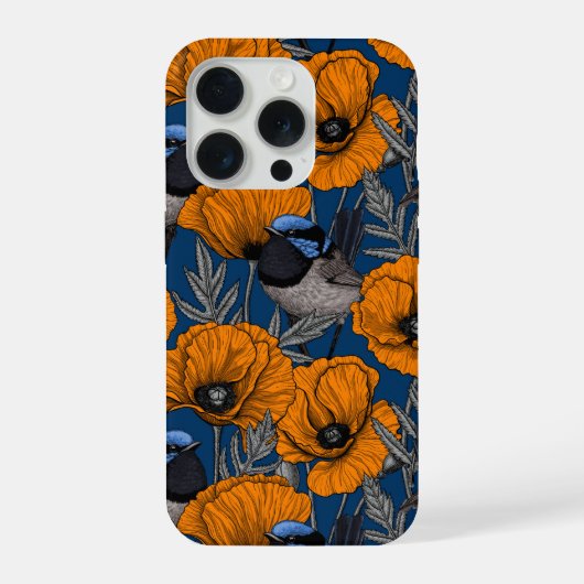 Mierkannen en oranje papaverbloemen iPhone hoesje (Achterkant)