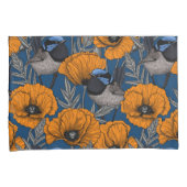 Mierkannen en oranje papaverbloemen kussensloop (Voorkant-Rechts)