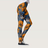 Mierkannen en oranje papaverbloemen leggings (Rechts)