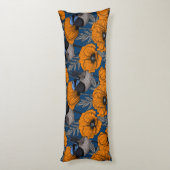 Mierkannen en oranje papaverbloemen lichaamskussen (Achterkant (Verticaal))