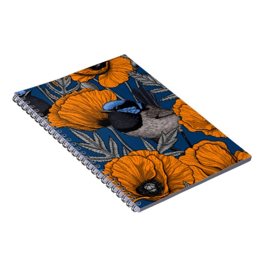 Mierkannen en oranje papaverbloemen notitieboek (Rechterzijde)