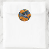 Mierkannen en oranje papaverbloemen ronde sticker (Tas)