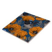 Mierkannen en oranje papaverbloemen tegeltje (Zijkant)