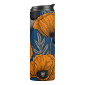 Mierkannen en oranje papaverbloemen thermosbeker (Gedraaid links)