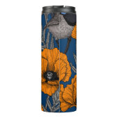 Mierkannen en oranje papaverbloemen thermosbeker (Achterkant)