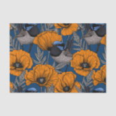 Mierkannen en oranje papaverbloemen tissuepapier (Voorkant)