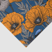 Mierkannen en oranje papaverbloemen tissuepapier (Detail)