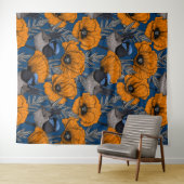 Mierkannen en oranje papaverbloemen wandkleed (In Situ (horizontaal))