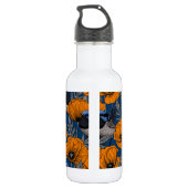 Mierkannen en oranje papaverbloemen waterfles  (Achterkant)