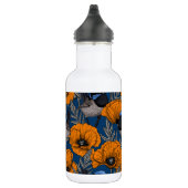 Mierkannen en oranje papaverbloemen waterfles  (Rechts)