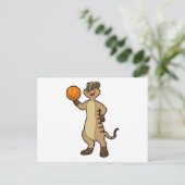 Mierkat bij Basketbalsporten Briefkaart (Staand voorkant)