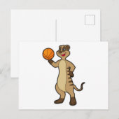 Mierkat bij Basketbalsporten Briefkaart (Voorkant / Achterkant)