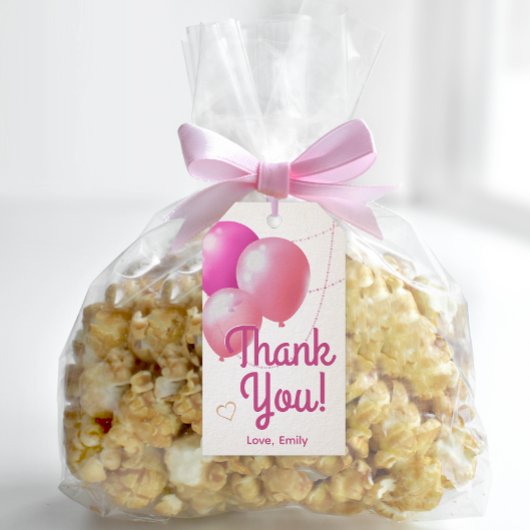 Mietjesroze Bedankt Verjaardag Cadeaulabel