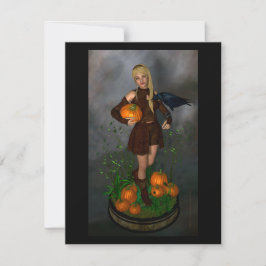 Miette gaat op zoek naar pompoenen feestdagenkaart