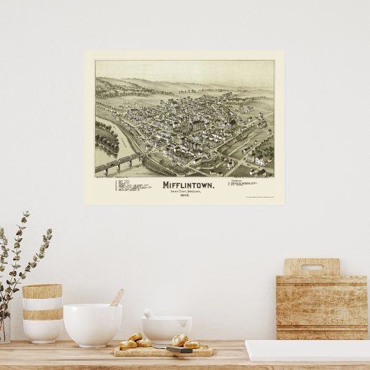 Mifflintown, PA Panoramic Map - 1895 Poster (Keuken)