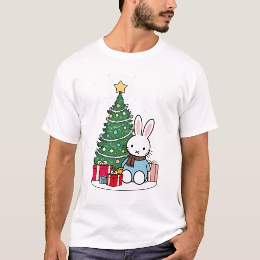 Miffy op kerstochtend  t-shirt (Voorkant)
