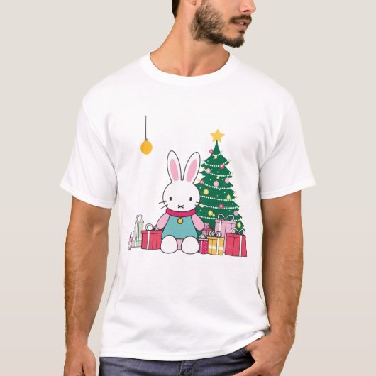 Miffy op kerstochtend  t-shirt (Voorkant)