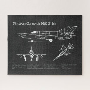 MiG-21 bis - Plannen voor de Blauwdruk van een vli Legpuzzel