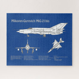 MiG-21 bis - Plannen voor vliegtuigblauwdruk ABD Legpuzzel