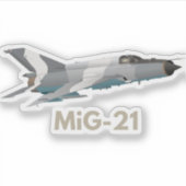 MiG-21 Jet Figter Sticker (Voorkant)