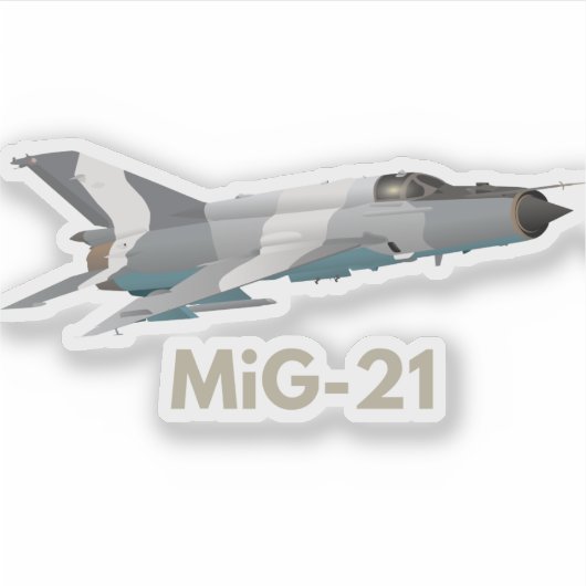 MiG-21 Jet Figter Sticker (Voorkant)
