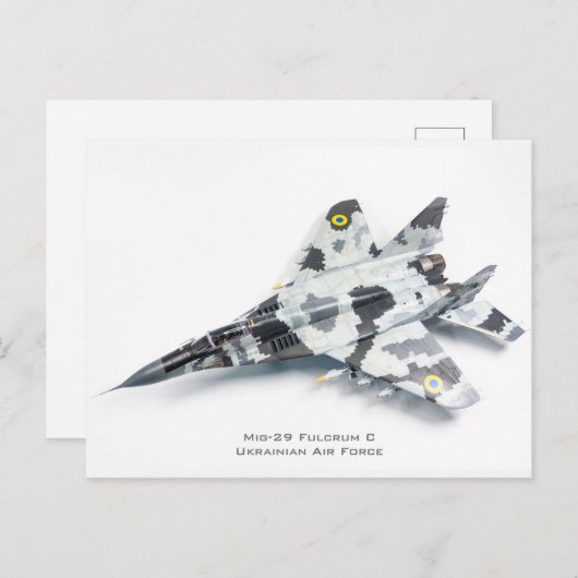 Mig-29 Fulcrum C Oekraïense luchtmacht Briefkaart (Voorkant / Achterkant)