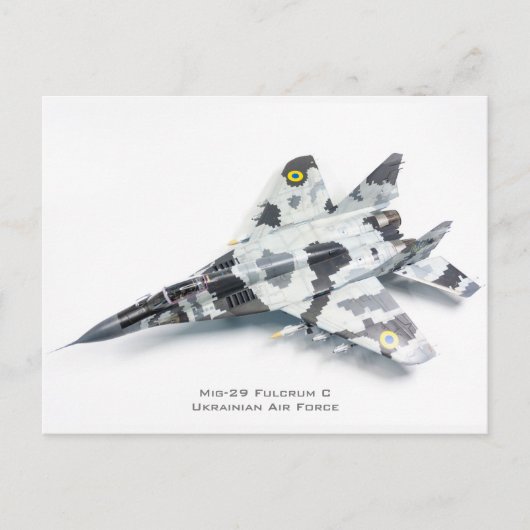 Mig-29 Fulcrum C Oekraïense luchtmacht Briefkaart (Voorkant)