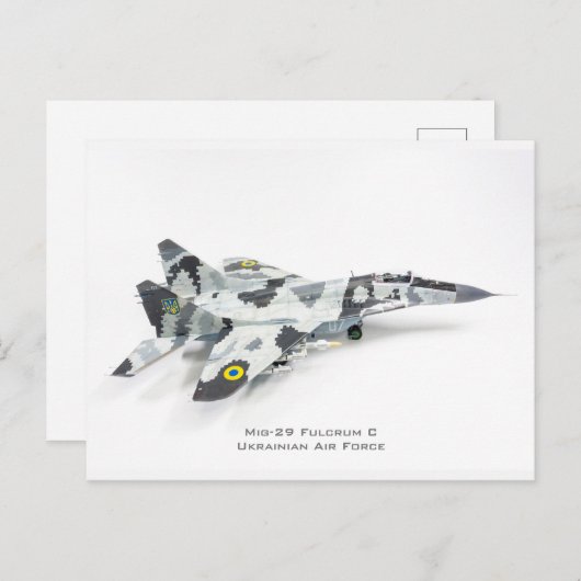 Mig-29 Fulcrum C, Oekraïense luchtmacht Briefkaart (Voorkant / Achterkant)