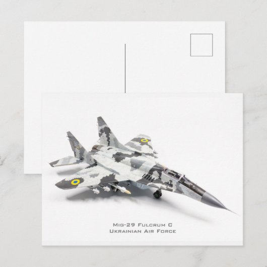 Mig-29 Fulcrum C Oekraïense luchtmacht Briefkaart (Voorkant / Achterkant)