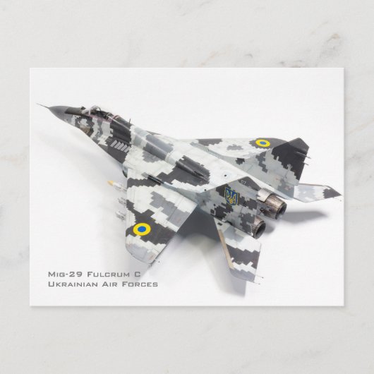 Mig-29 Fulcrum C Oekraïense luchtmacht Briefkaart (Voorkant)