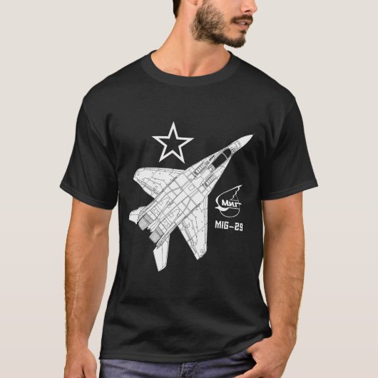 Mig-29 Fulcrum Russian Jet Fighter T-shirt (Voorkant)