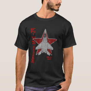 MiG 29 Fulcrum Sovjet Koude Oorlog Jet Vliegtuig V T-shirt