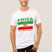MIGA Leeuw en Zon Kroon Vlag van Iran Patriottisch Tri-Blend Shirt (Voorkant)