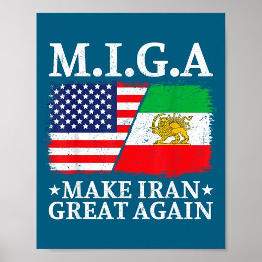 Miga Make Iran Great Again Illustration Poster (Voorkant)