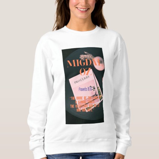 "Migdal-Oz" Spreuken 18:10 Christelijk sweatshirt (Voorkant)