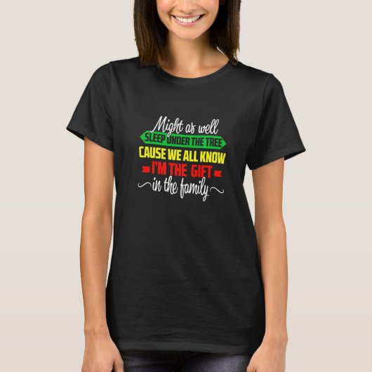Might As Well Sleep Under The Tree Christmas Kids  T-shirt (Voorkant)