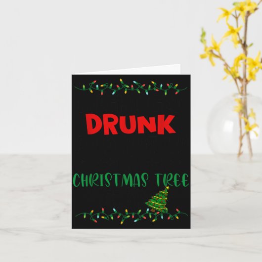 Might Get Drunk And Put Up My Christmas Tree Later Kaart (Gele Bloem)