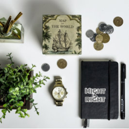 Might is rechts motivatie witte zwarte sticker