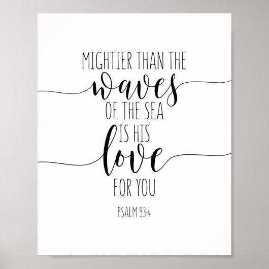 Mightier dan de golven van het Zee, psalm 93:4 Poster (Voorkant)