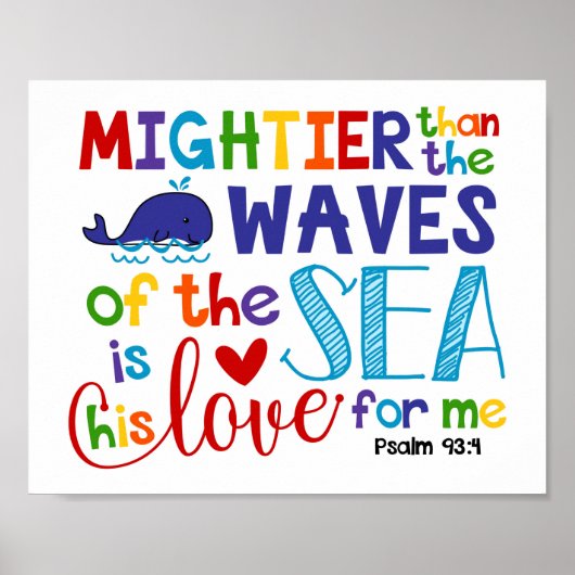 Mightier dan de Kinder golven Christelijk Poster (Voorkant)